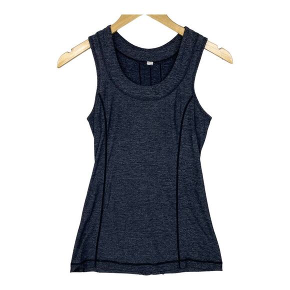 Lululemon Tops - Lululemon Charcoal Gray Ruffle Cool Sleeveless Athletic Tank Top Women's Size 4